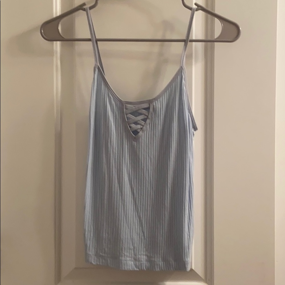 light blue me to we tank